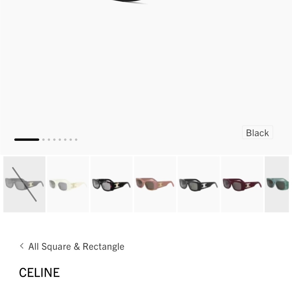 Celine Black Rectangular Sunglasses - Picture 11 of 11